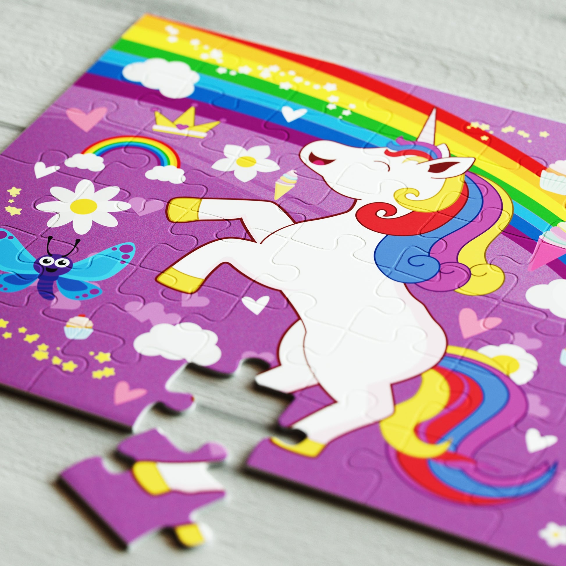 Bright coloured unicorn jigsaw puzzle for children